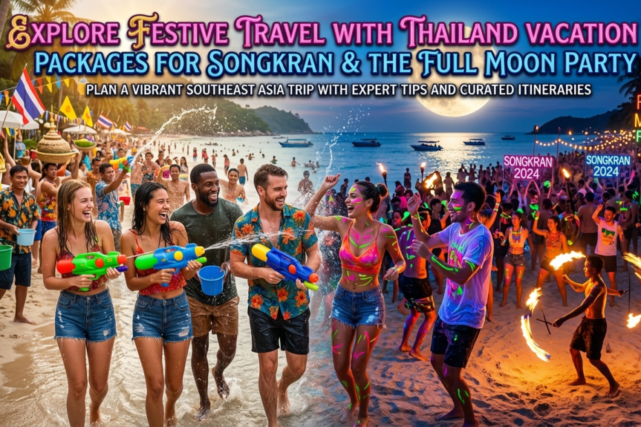 Explore festive travel with Thailand vacation packages for Songkran and the Full Moon Party. Plan a vibrant Southeast Asia trip with expert tips and curated itineraries.
